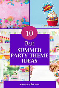 10 best summer party theme ideas with bright and fun visuals of cupcakes, party decorations, and summer-inspired party setups. Perfect for planning an exciting summer celebration!