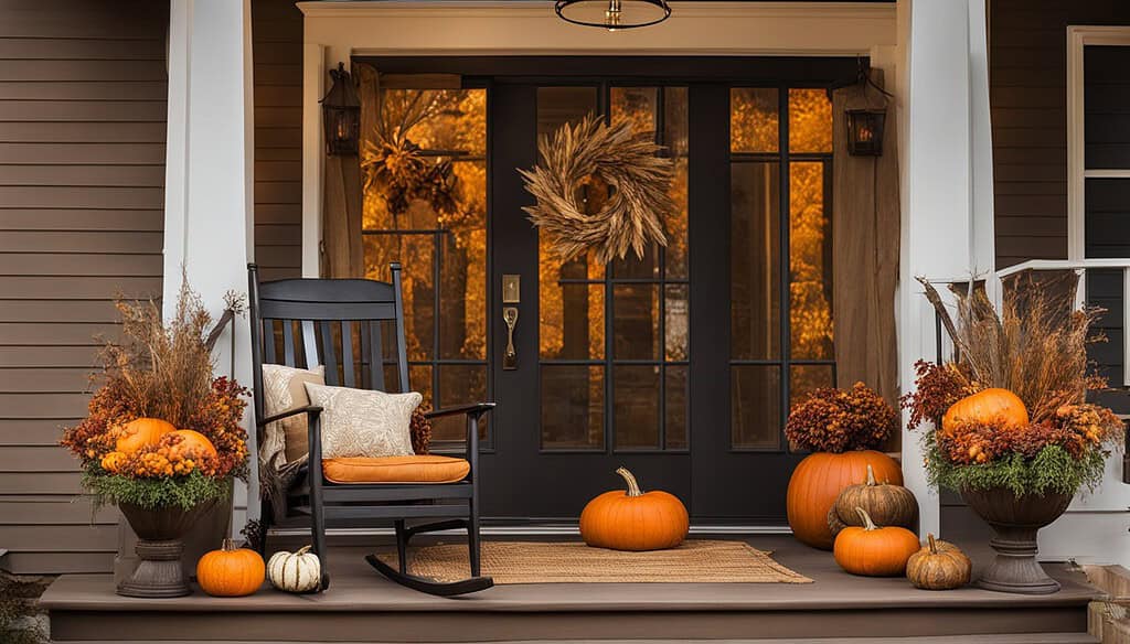 Rustic fall porch decor