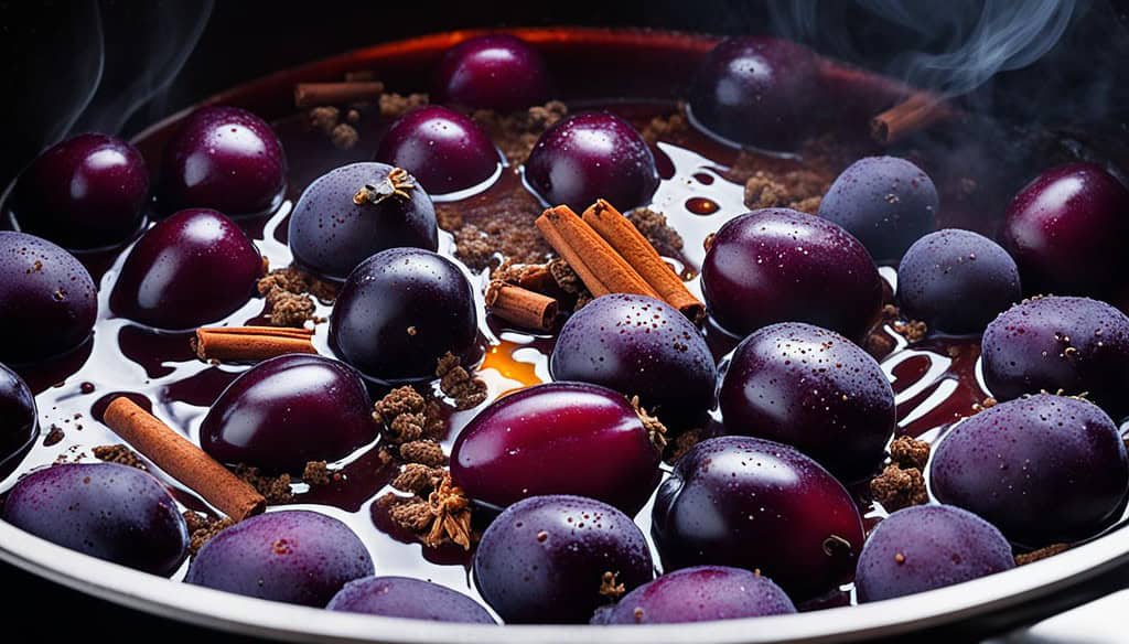 spiced plum jam preserving fruits